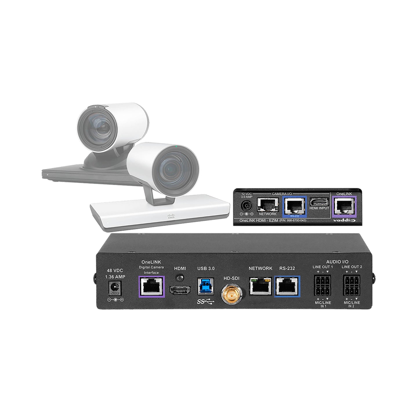 Vaddio Cisco Video Conferencing Codec Kit - OneLINK Bridge to Cisco Conference Camera - Black