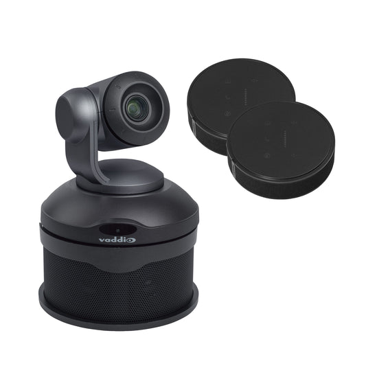 Vaddio ConferenceSHOT AV HD Conference Room System - Includes PTZ Camera and 2 TableMIC Conference Microphone - Black