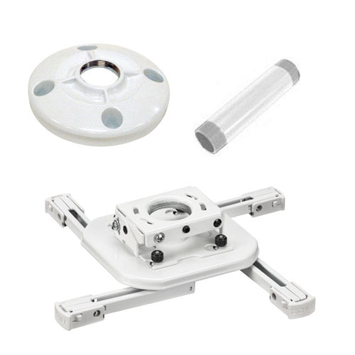 Chief Mini Universal RPA Projector Mount - Includes Projector Mount, 6" Ceiling Plate, and 3" Extension Column - White