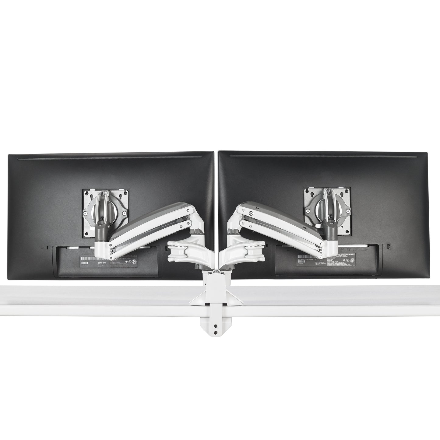 KX Low-Profile Dual Monitor Arms, Desk Mount, White