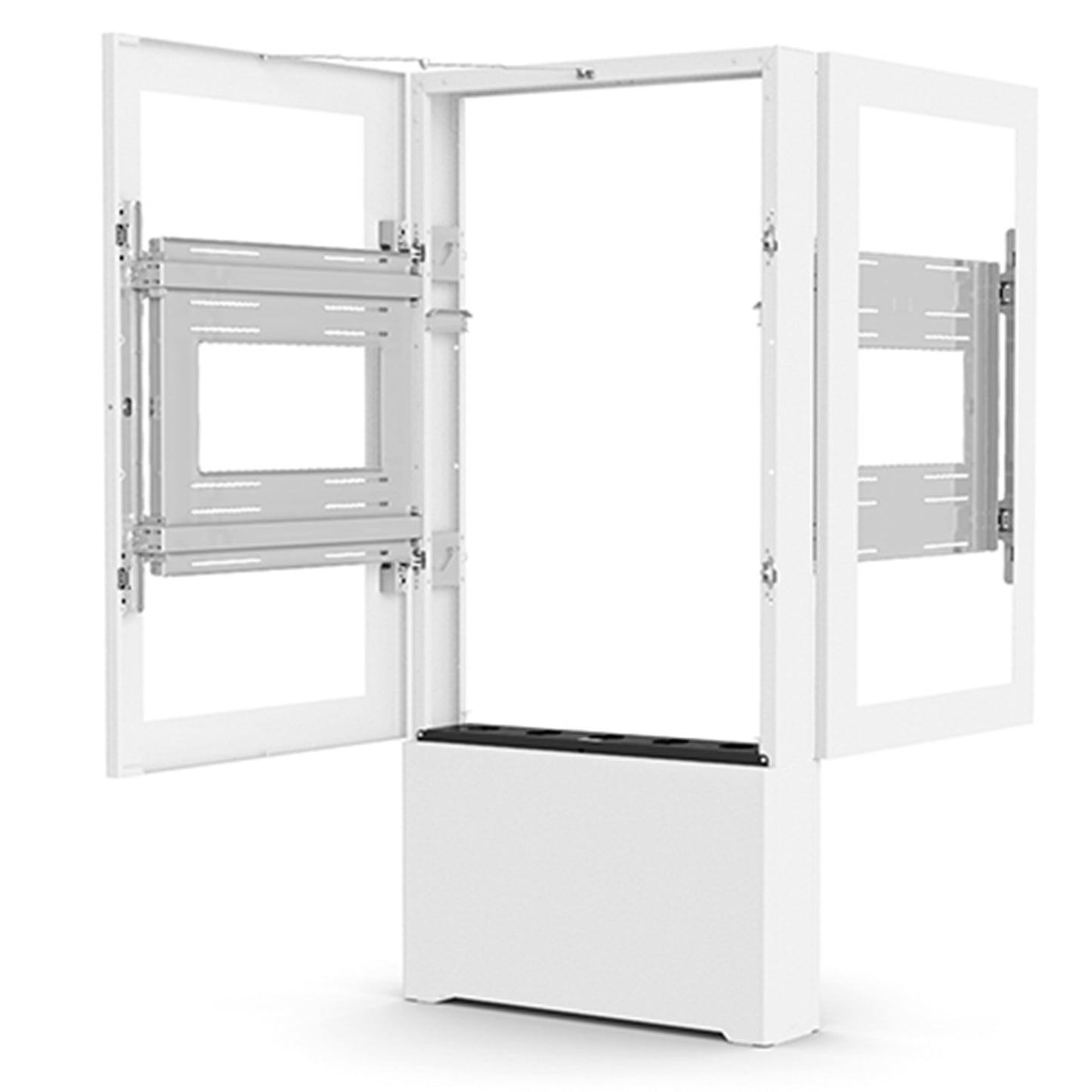 Impact™ Floor Mounted Back-to-Back Kiosk, Portrait 55” White