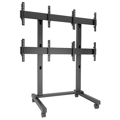 Chief Fusion Large 2x2 Freestanding Video Wall Mobile TV Cart for Displays 42-50" - Black