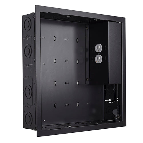 Chief Proximity In-Wall Storage Box with 2 Receptable Filter & Surge - For Flat Panel Displays- Black