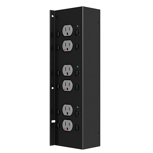 Chief Proximity In-Wall Box 6 Outlet Power Kit - Black