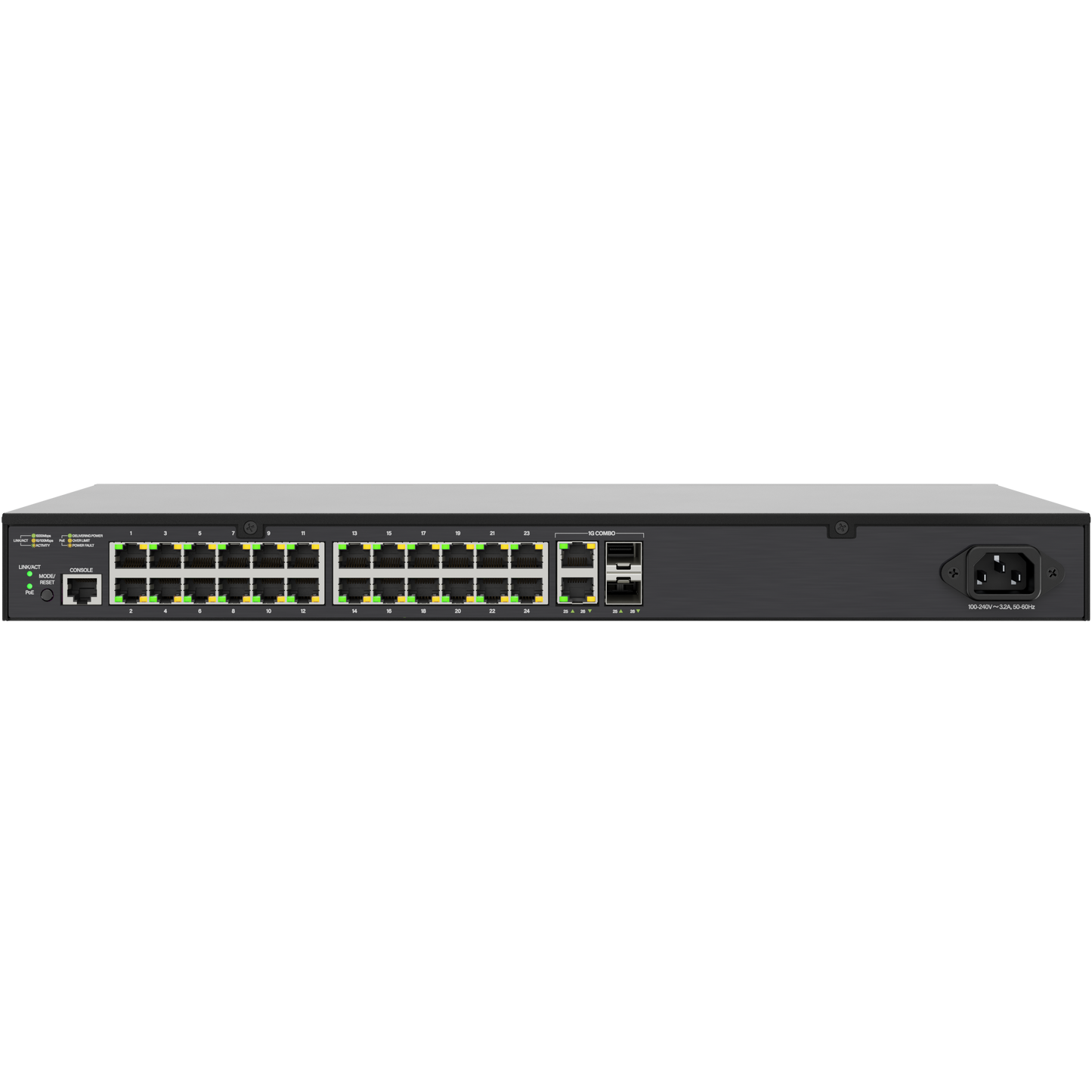 Luxul 1GB L2/L3 Managed Switch with 24 PoE+ / 2 Combo Rear Facing Ports