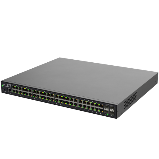 Luxul 48-Port PoE+ Front-Facing 1Gb L2/L3 Rackmount Switch