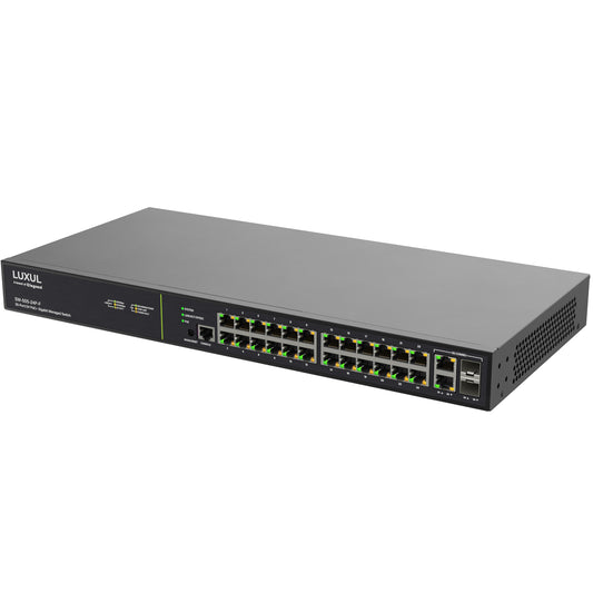 Luxul 1GB L2/L3 Managed Switch with 24 PoE+ / 2 Combo Front Facing Ports