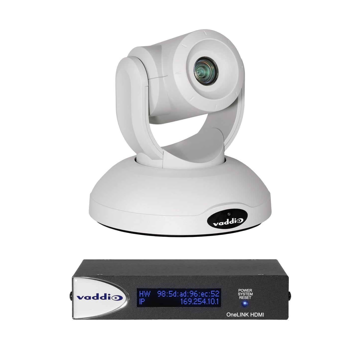 Vaddio RoboSHOT 40 UHD OneLINK HDMI Video Conferencing System - Includes PTZ Camera and HDMI Receiver - White