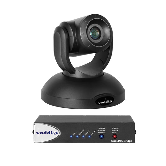 Vaddio RoboSHOT 40 UHD OneLINK Bridge System - Includes PTZ Camera & Bridge - Black